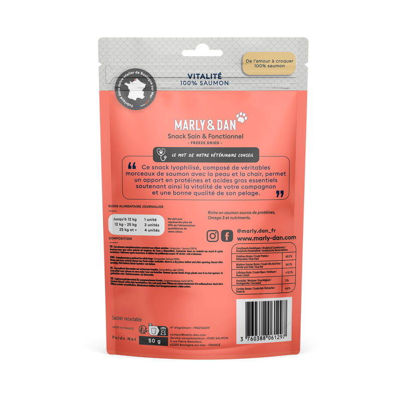 Friandises pour chien Vitalité 100% Saumon